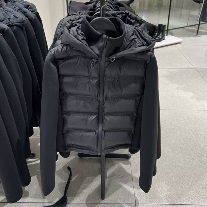 Нова куртка стьобана Zara жіноча S, M неопренові рукава оригінал чорна