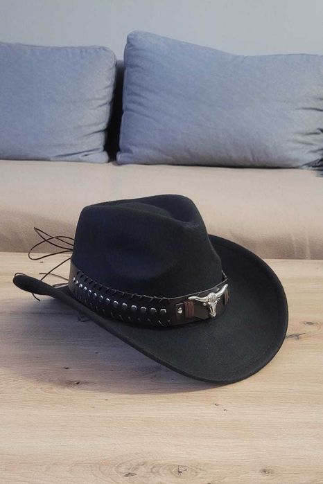 Kapelusz kowbojski czarny klasyczny wild west country western nowy