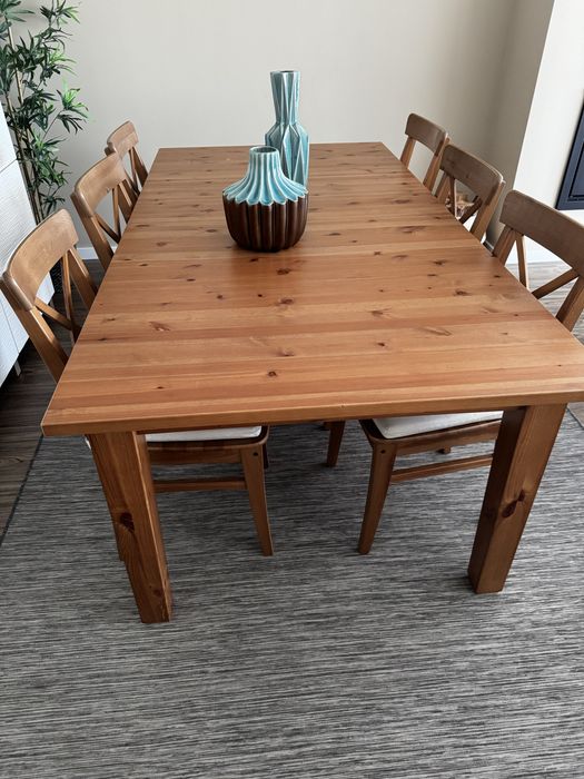 Mesa Sala Jantar extensivel com 6 cadeiras