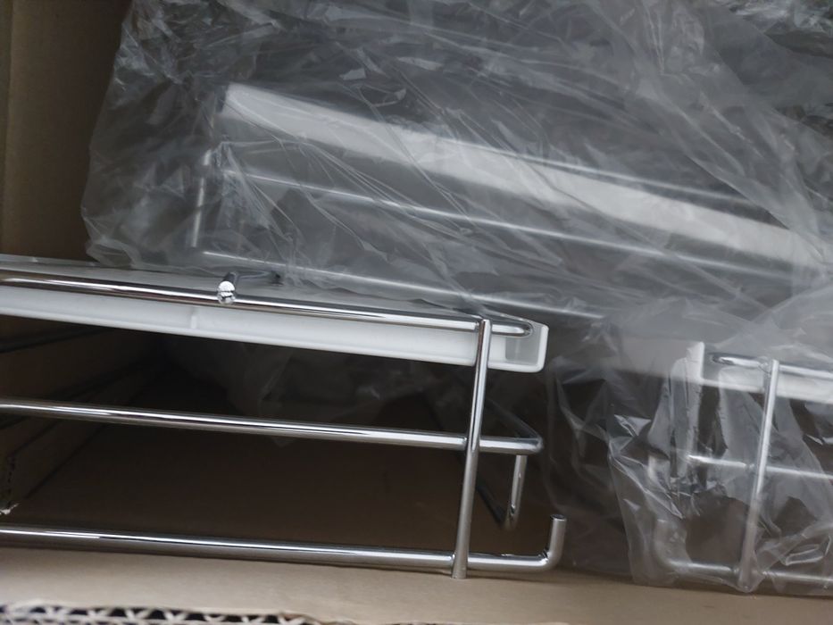 Kosz MAXIMA EVO II Corner Comfort 800 lewy metal/tworzywo chrom/biały