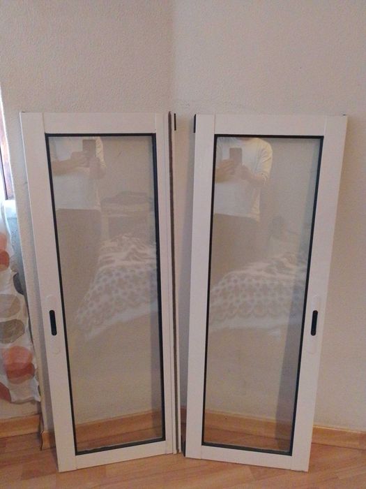 2 x Janela Alumínio com Vidro Duplo 42,5 x 117 cm