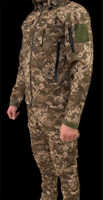 Тактический костюм военный Мультикам Пиксель Softshell Софт Шел Лучший