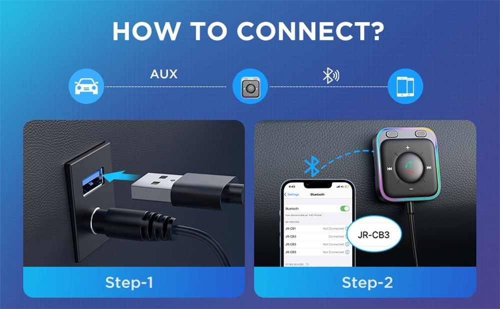 JOYROOM Car Bluetooth Adapter Aux. (New Item)64751541494146124