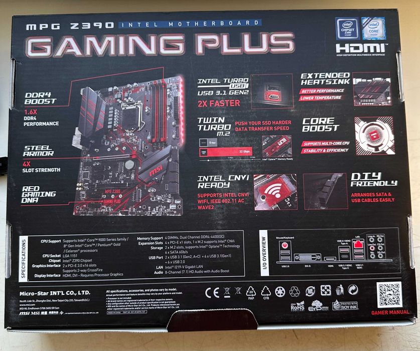 Материнская плата MSI MPG Z390 GAMING PLUS: 3 200 грн. - Комплектуючі ...