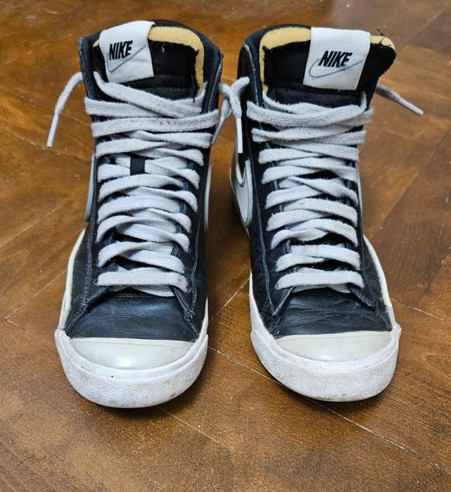 Nike Blazer Mid '77 infiniti black leather shoes vintage rare