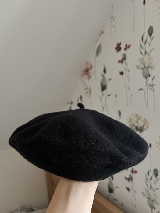 Beret klasyczny czarny vintage