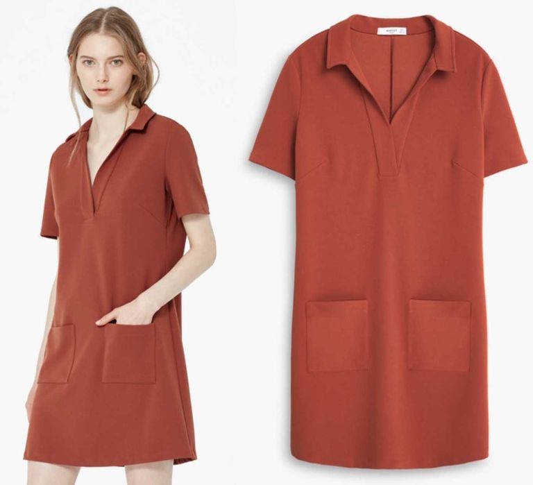 MANGO ruda sukienka vintage