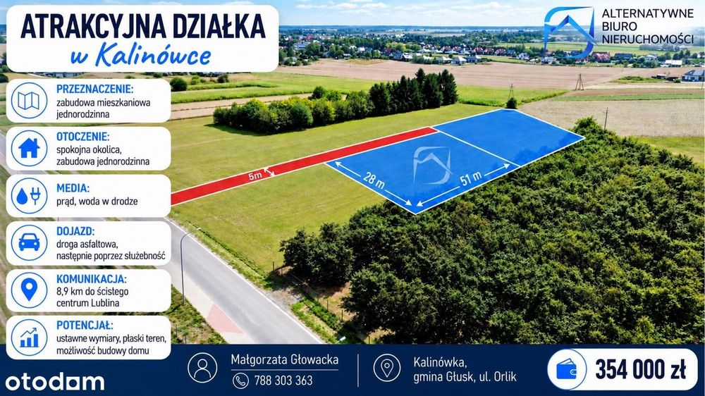 Atrakcyjna działka 1670 m² | Kalinówka, ul. Orlik