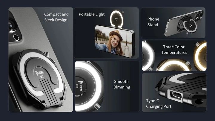 Wuben E1 EDC кільцевий ліхтар для телефона Magsafe