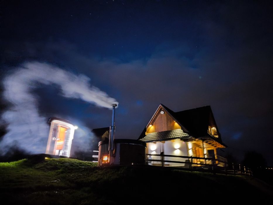 Domek jacuzzi, balia, bez sąsiadów, widok