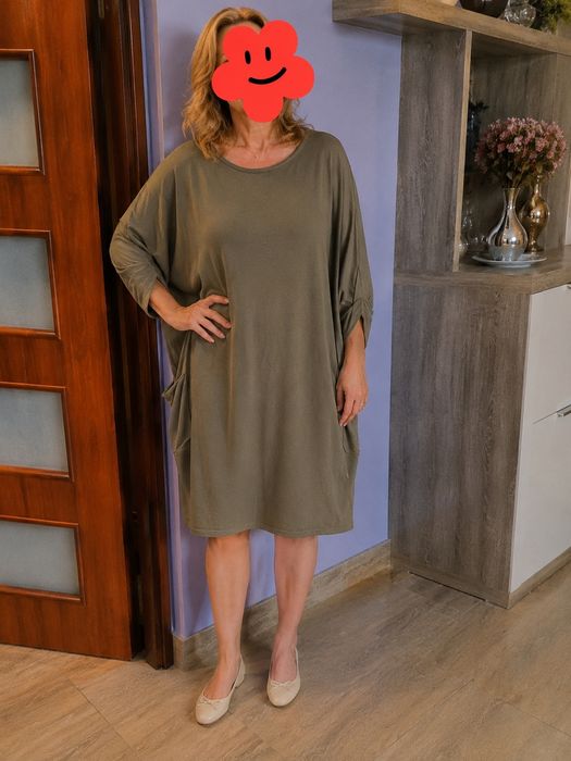 Sukienka oversize r xl kolor khaki
