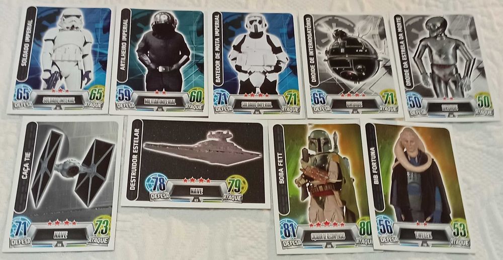 66 trading cards star wars - force attax (topps)