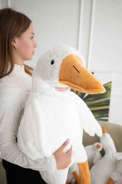 Мягкая игрушка обнимашка гусь обнимусь. Іграшка дитяча гусак обнімашка