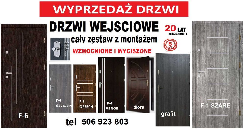 Drzwi wejściowe ZEWNĘTRZNE do mieszkania w bloku z montażem.
