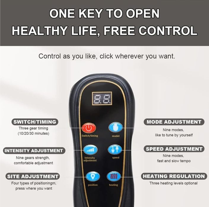 Colchão de Massagem com Aquecimento e Almofada Shiatsu Removível