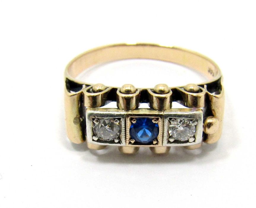 Unikalny złoty pierścionek z brylantami 585