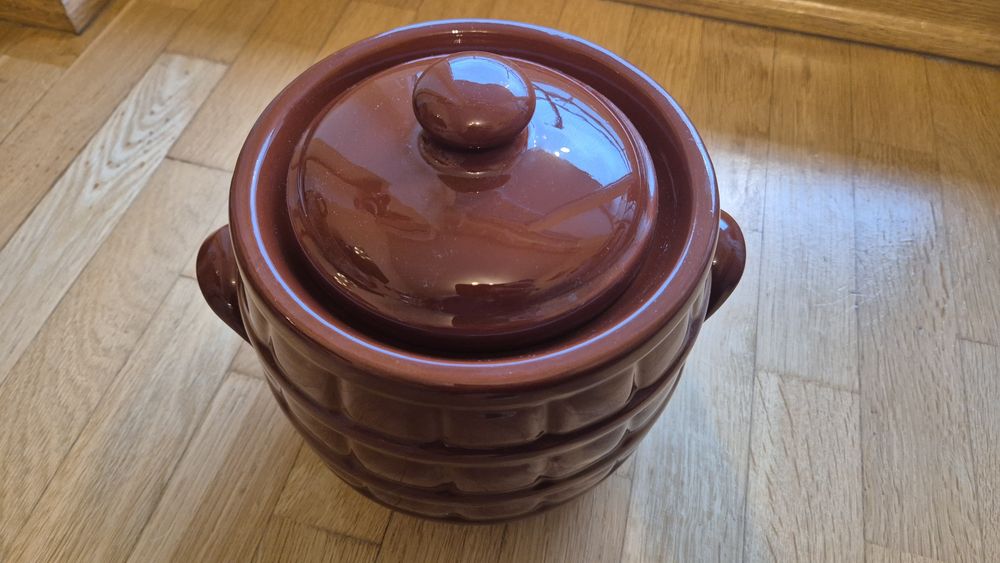 garnek kamionkowy do kiszenia kapusty, ogórków