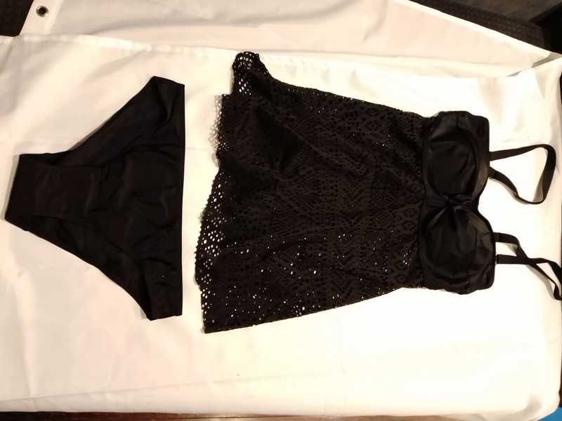 Tankini komplet kostium kąpielowy czarny 38 BPC