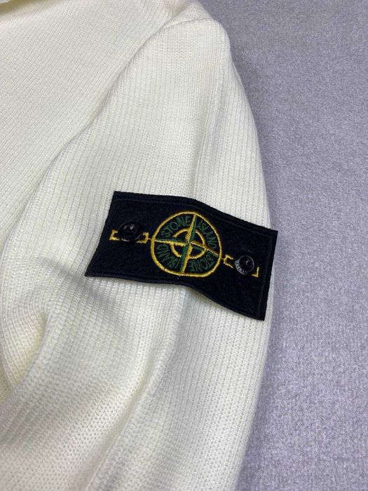 Кардиган Stone Island білий/кофта на замке стоун айленд/зипка стоник