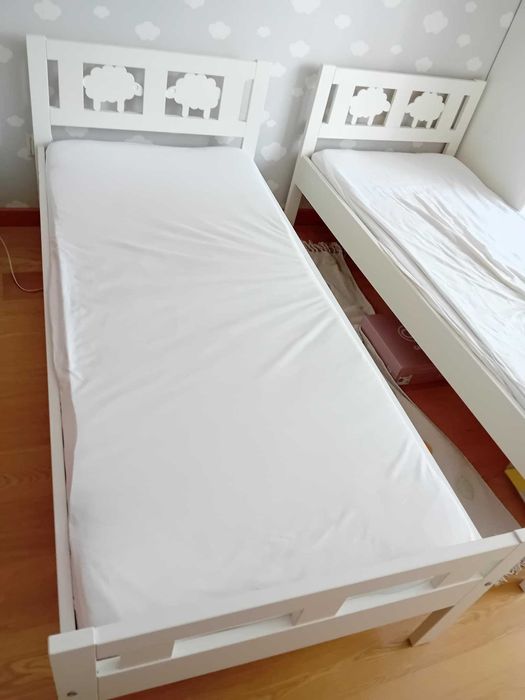 Cama branca completa criança - IKEA - KRITTER (70x1,60)