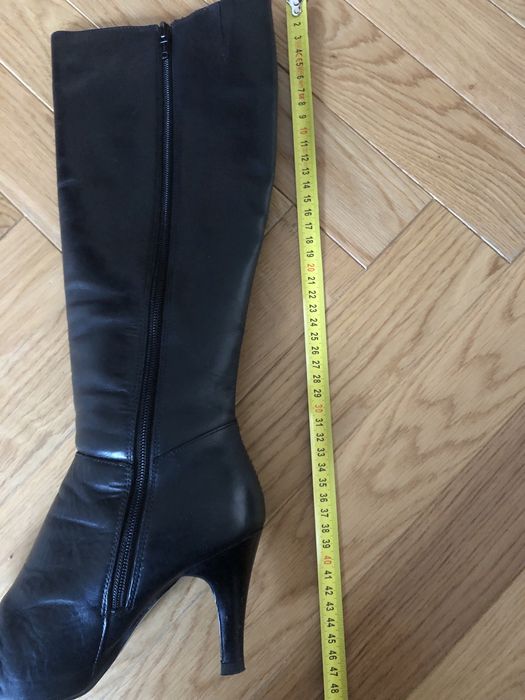 Buty kozaki r. 36 czarne na obcasie szpilce przejsciowe