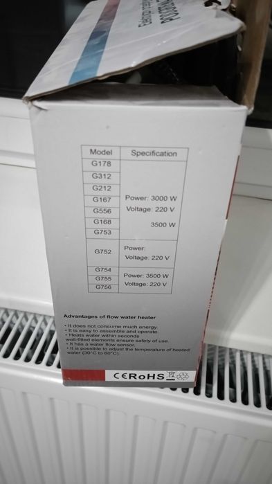 Elektryczny podgrzewacz wody prysznic