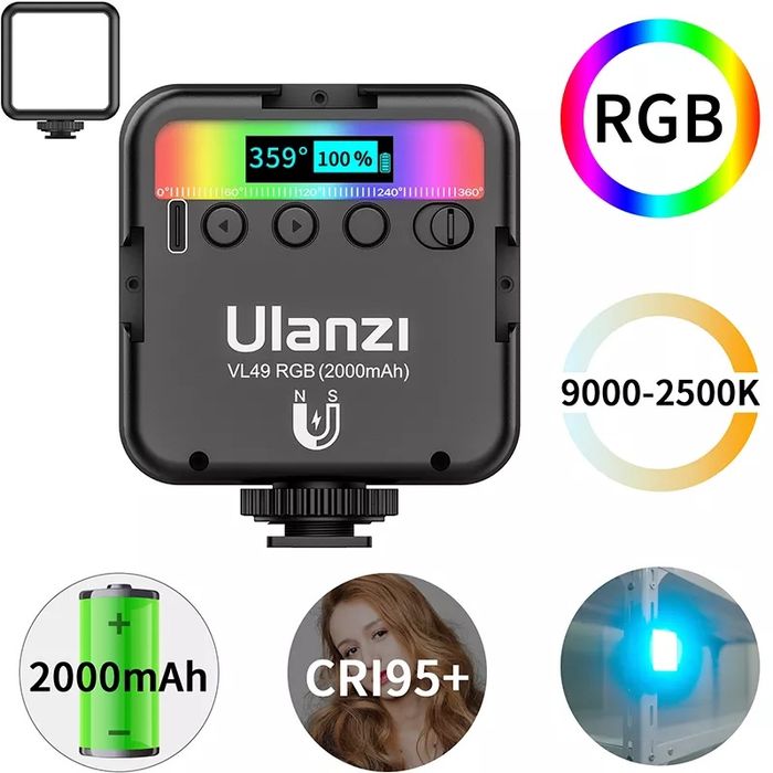Luz LED fotográfica ULANZI VL49 RGB SELADO