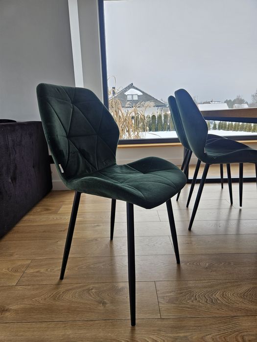 Krzesła 7 szt butelkowa zieleń