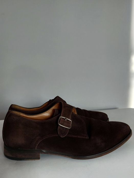 Buty Suitsupply półbuty zamszowe suede typu monki monk strop shoes sko