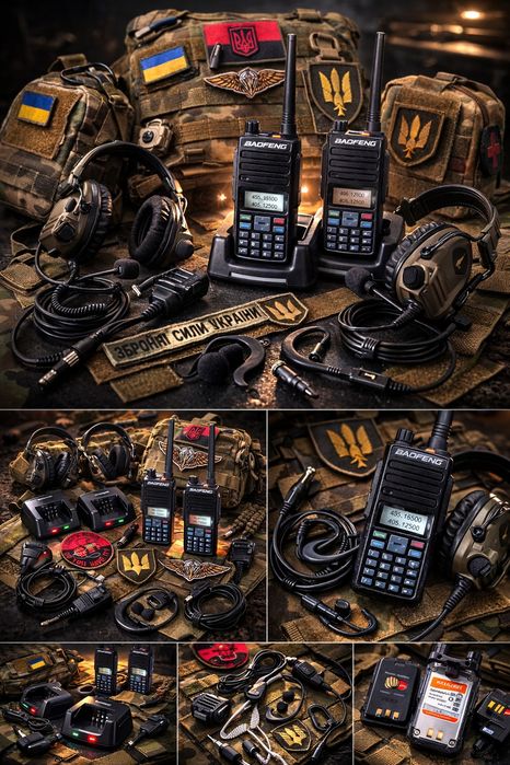 Baofeng DR-1801UV DMR (2 шт) + гарнитуры, полный комплект, почти новые