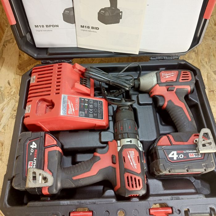 Komplet udarowy Milwaukee m18 wkrętarka zakrętarka