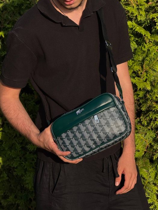 Сумка Lacoste monogram кросбоди через плече барсетка Лакост мужская