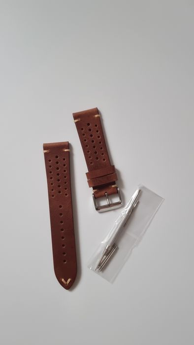 Złotobrązowy męski pasek skórzany EACHE 22 mm