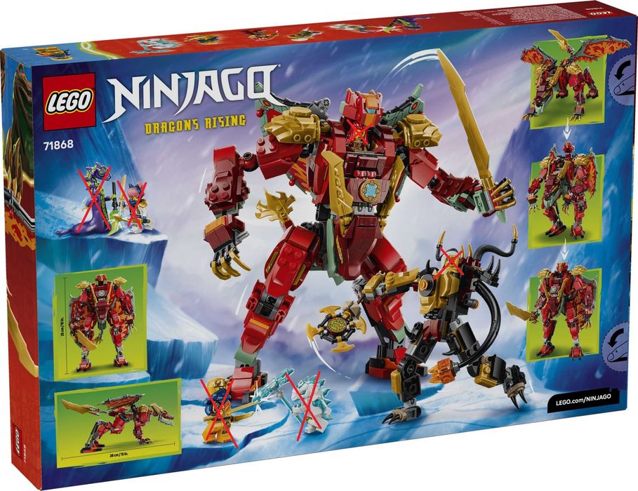 LEGO Ninjago 71868 - Transformujący Smoczy Mech Wyldfyre (Bez Figurek)