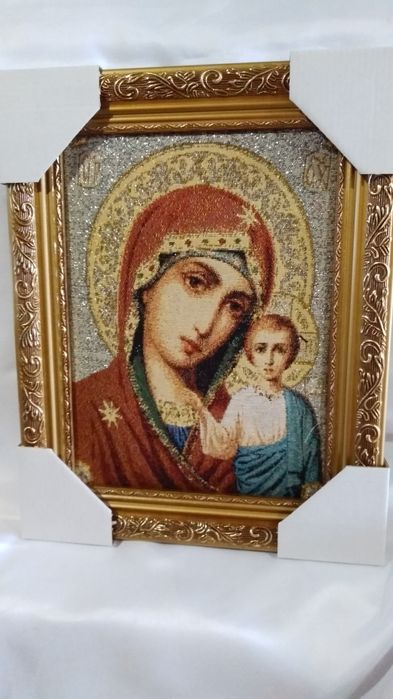 Венчальная пара икон  гобелен "Спаситель и Божья Матерь".