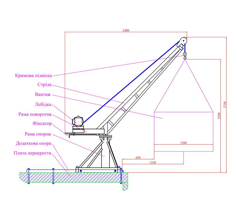 Кран Міні-Піонер , міні-кран , мини-кран