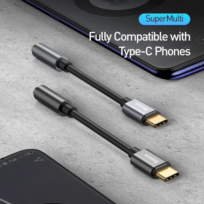 Przejściówka USB-C do Gniazda Jack 3.5mm Adapter Kabel Przewód Baseus
