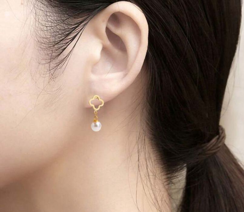 Kolczyki pozlacane 18 k zlotem a la LV