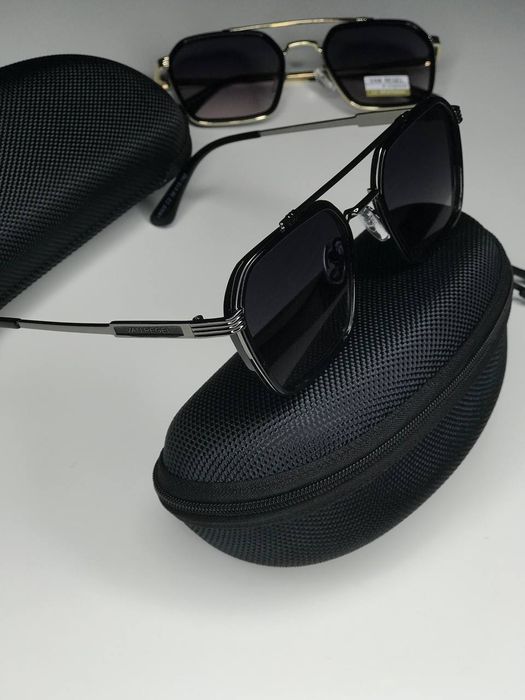 Сонцезахисні окуляри VAN REGEL VR 509 Black Gloss, металева оправа, UV