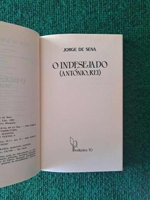 O Indesejado (Teatro) - Jorge de Sena