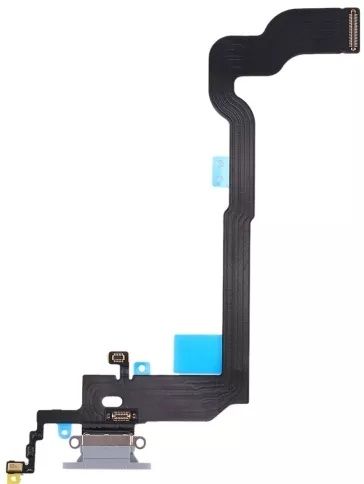 Шлейф зарядного порта iPhone X (821-01602) з мікрофоном, сірий — новий