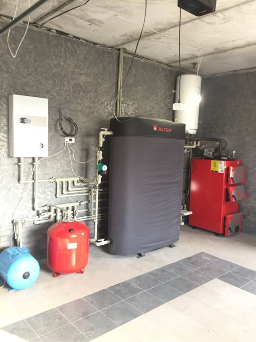 Установка газових дровʼяних пелетних електричних котлів димоходів