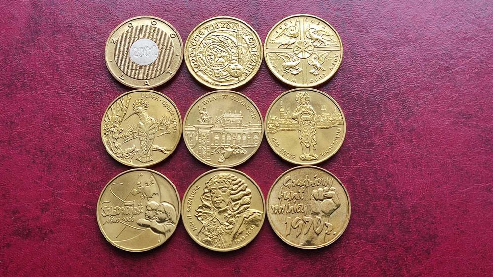 Monety 2 zł GN 2000r - 9szt (komplet,mennicze)