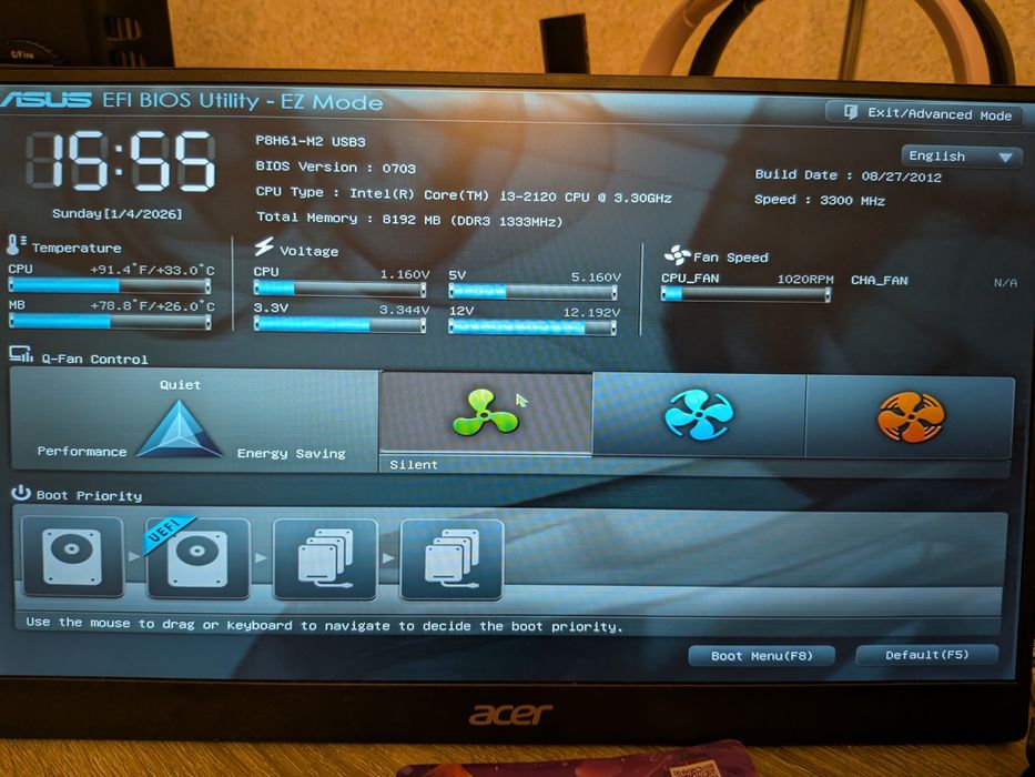 ПК тестовый стенд i3 8gb ssd 120gb