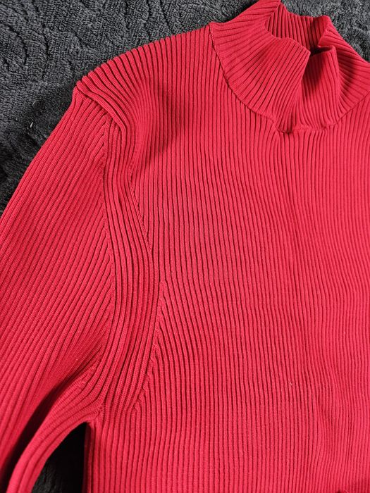 Dilvin knit sweter sweterek golf basic bluzka bluzeczka czerwień