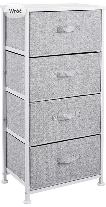 Organizer z 4-szufladami do szafy, biało szary