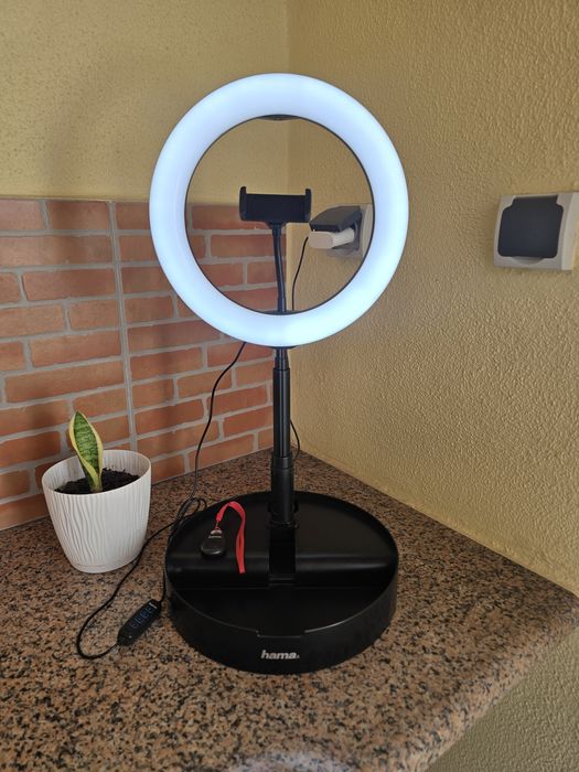 Anel de Luz LED Hama SpotLight FoldUp 102 + Comando Bluetooth (Como Novo)