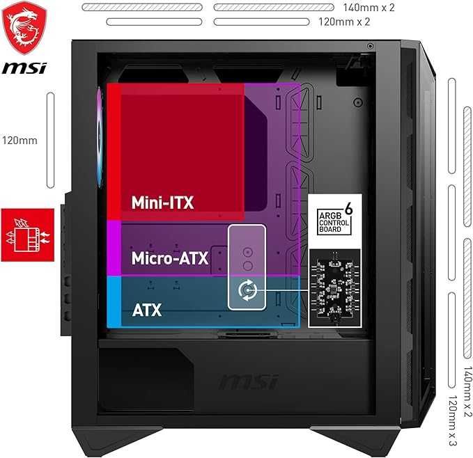 Caixa de computador - MSI MPG Gungnir 110R - Vidro temperado
