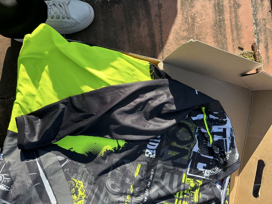 Equipamento motocross oneal amarelo