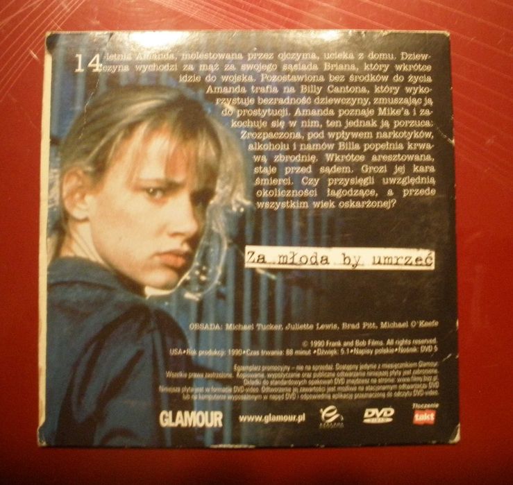 film DVD Za młoda by umrzeć Brad Pitt Juliette Lewis
